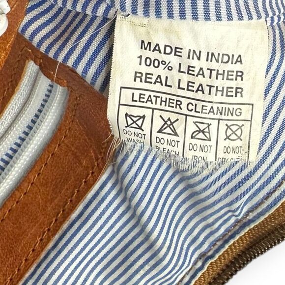 NOONDAY COLLECTION Women’s Rustic Tan Leather Tote Bag with Front Buckle Pocket - Picture 6 of 7